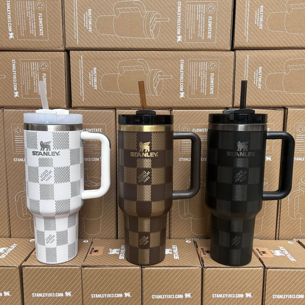 Stanley LV Damier Chekerboard Quencher 40 Oz