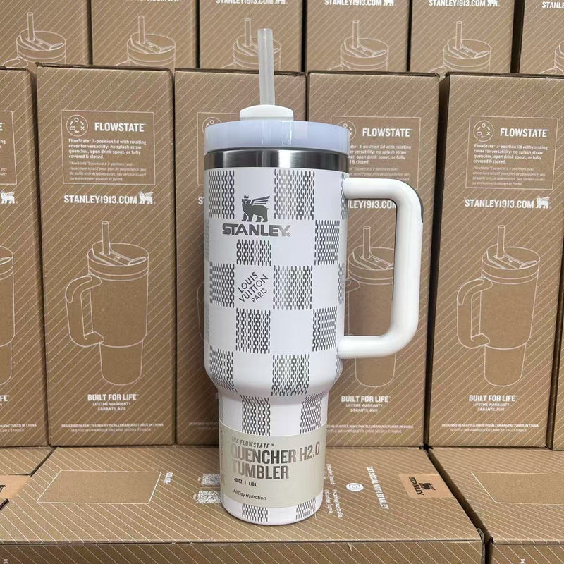 Stanley LV Damier Chekerboard Quencher 40 Oz