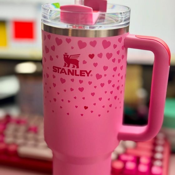 Valentine's Day Sweet Hearts Stanley 40 oz Stainless Steel H2.0 Flowstate Quencher Tumbler