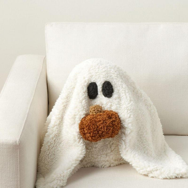 Gus The Ghost with Pumpkin Pillow