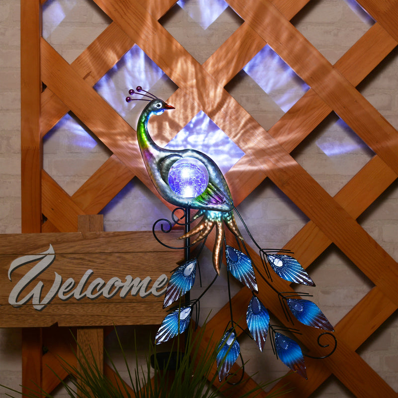 Art-Bird Garden Patio Decoration /Solar Light Peacock Outdoors Court Decoration