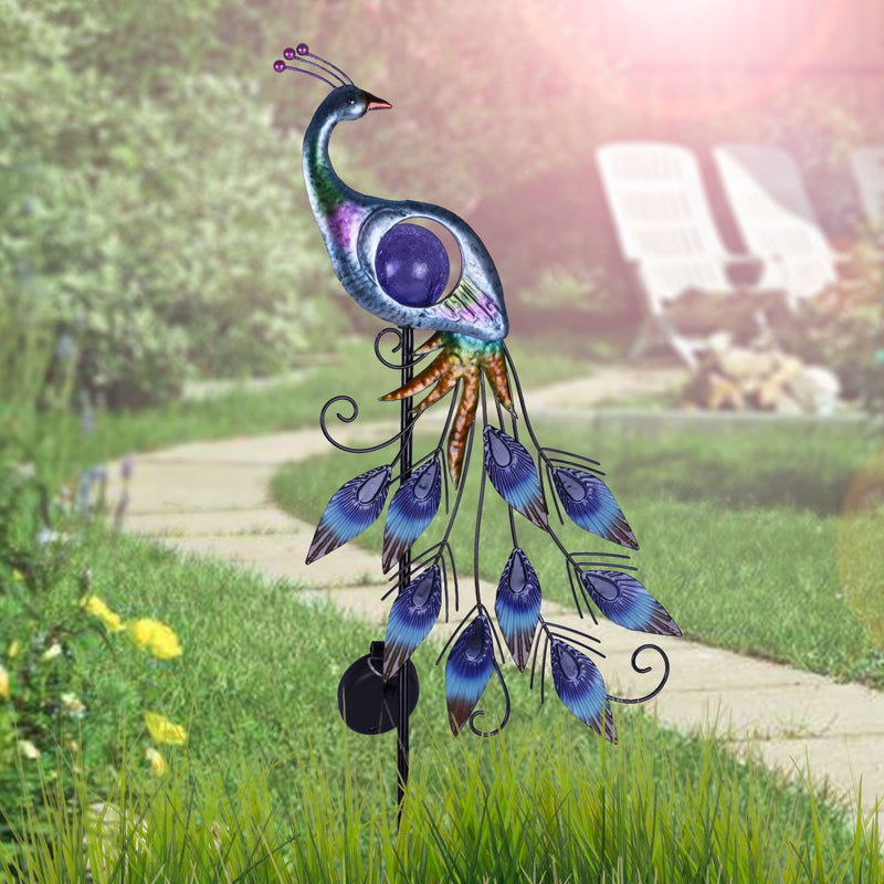 Art-Bird Garden Patio Decoration /Solar Light Peacock Outdoors Court Decoration