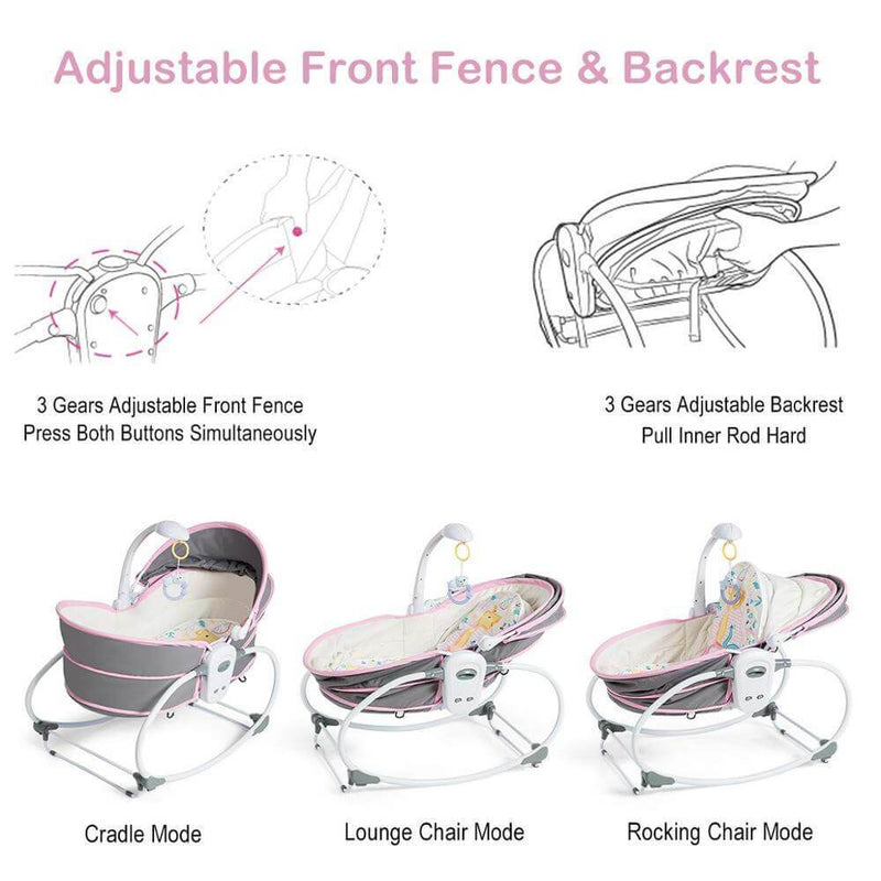 5 in 1 Portable Baby Bassinet Rocker