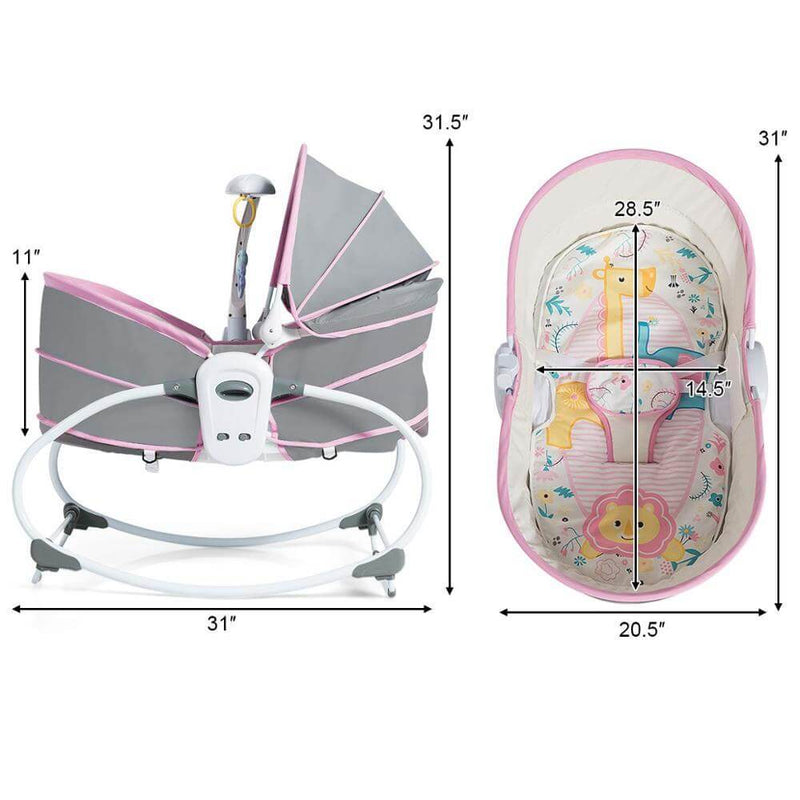 5 in 1 Portable Baby Bassinet Rocker