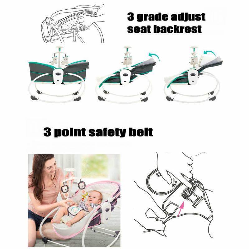 5 in 1 Portable Baby Bassinet Rocker