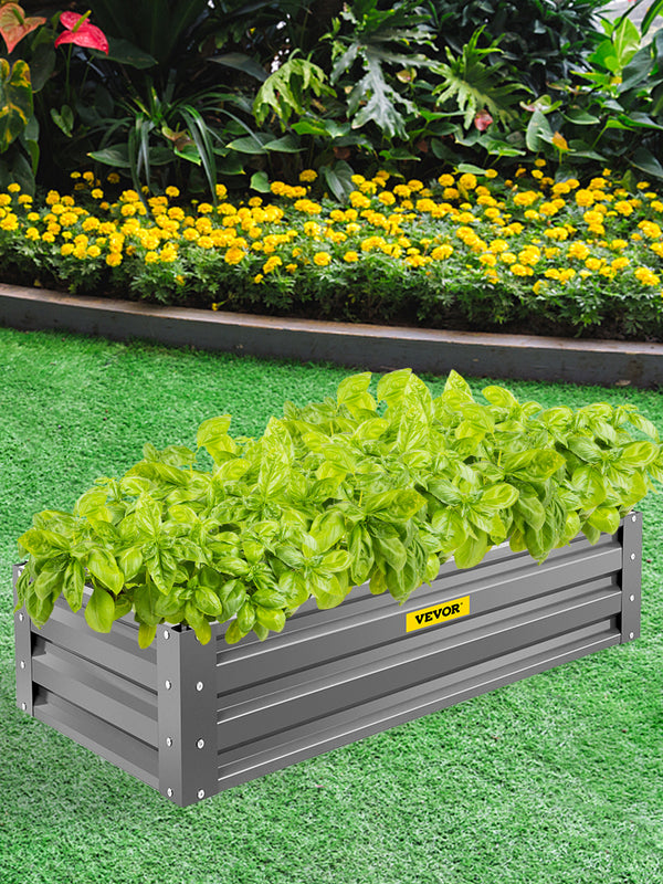 Outdoor Metal Raised Garden Bed/Deep Root Planter Box for Vegetables, Flowers, Herbs, and Succulents
